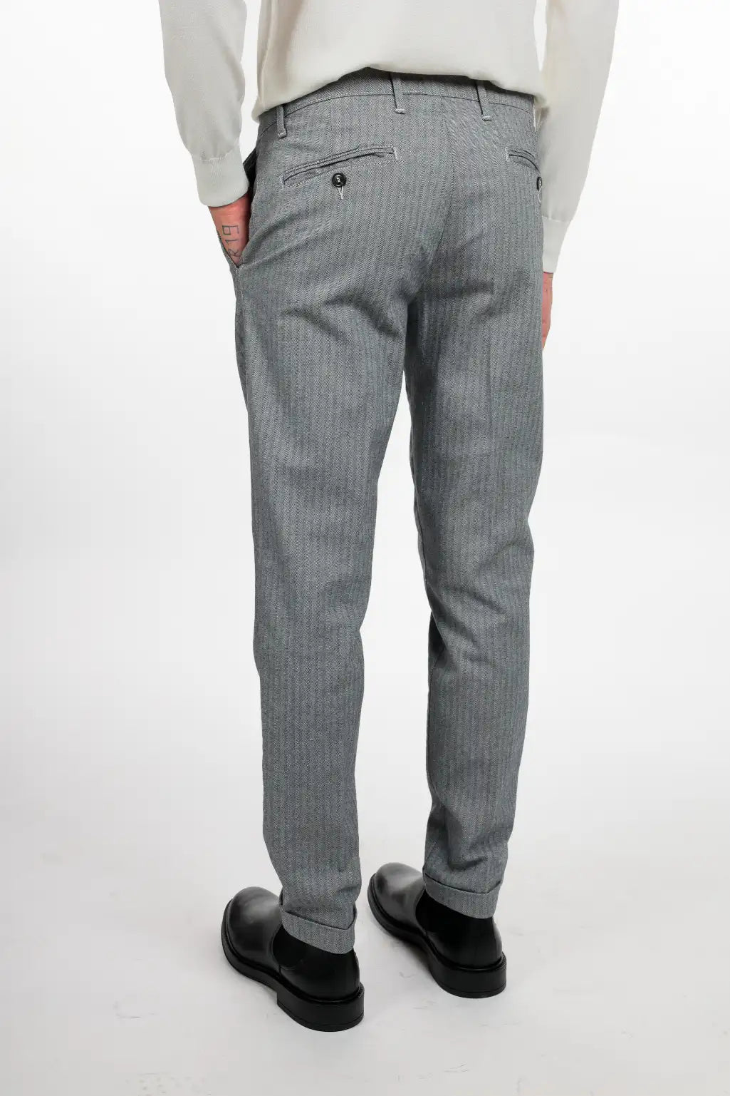 Pantalone in cotone caldo spigato