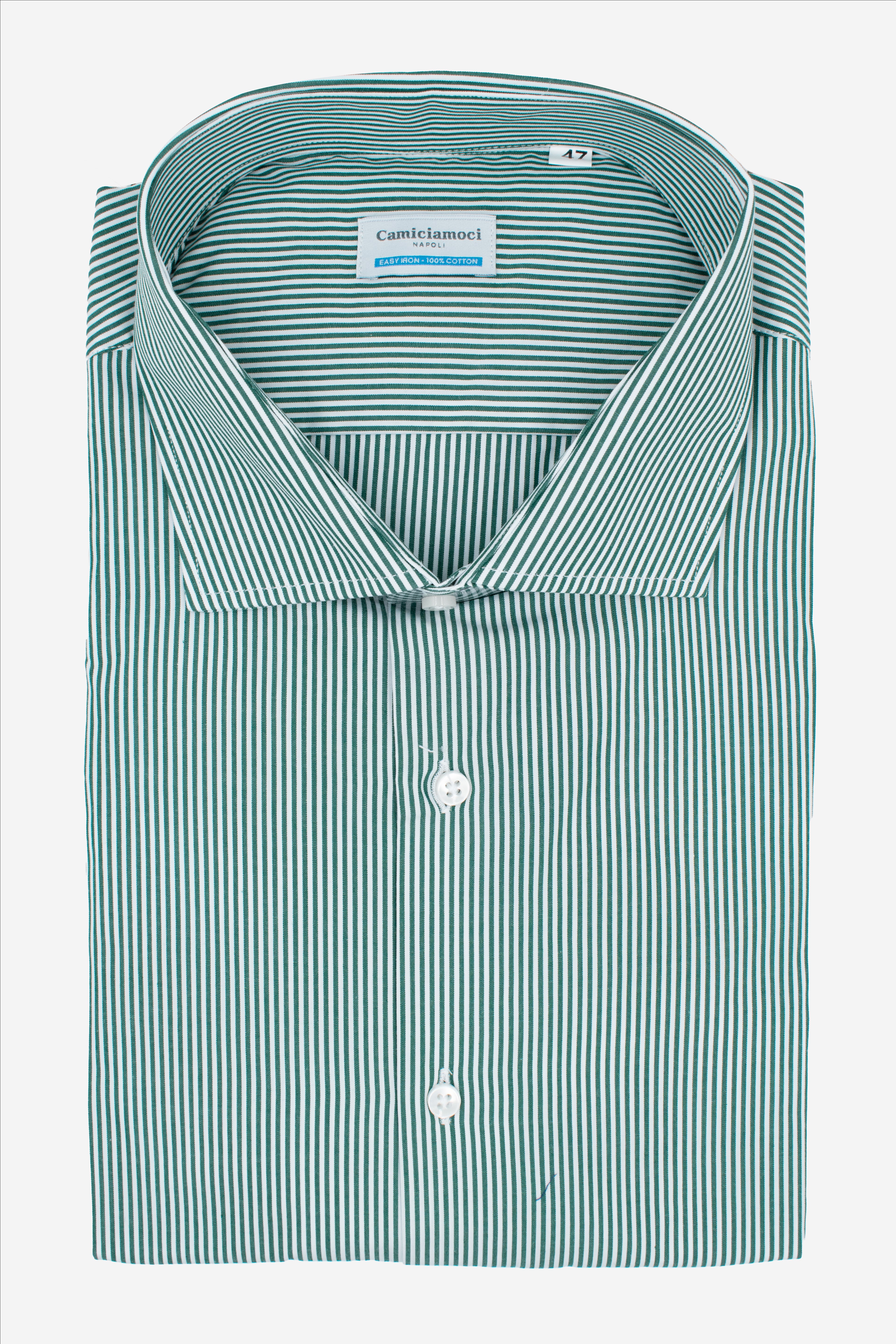 Camicia riga media taglia calibrata 100% cotone