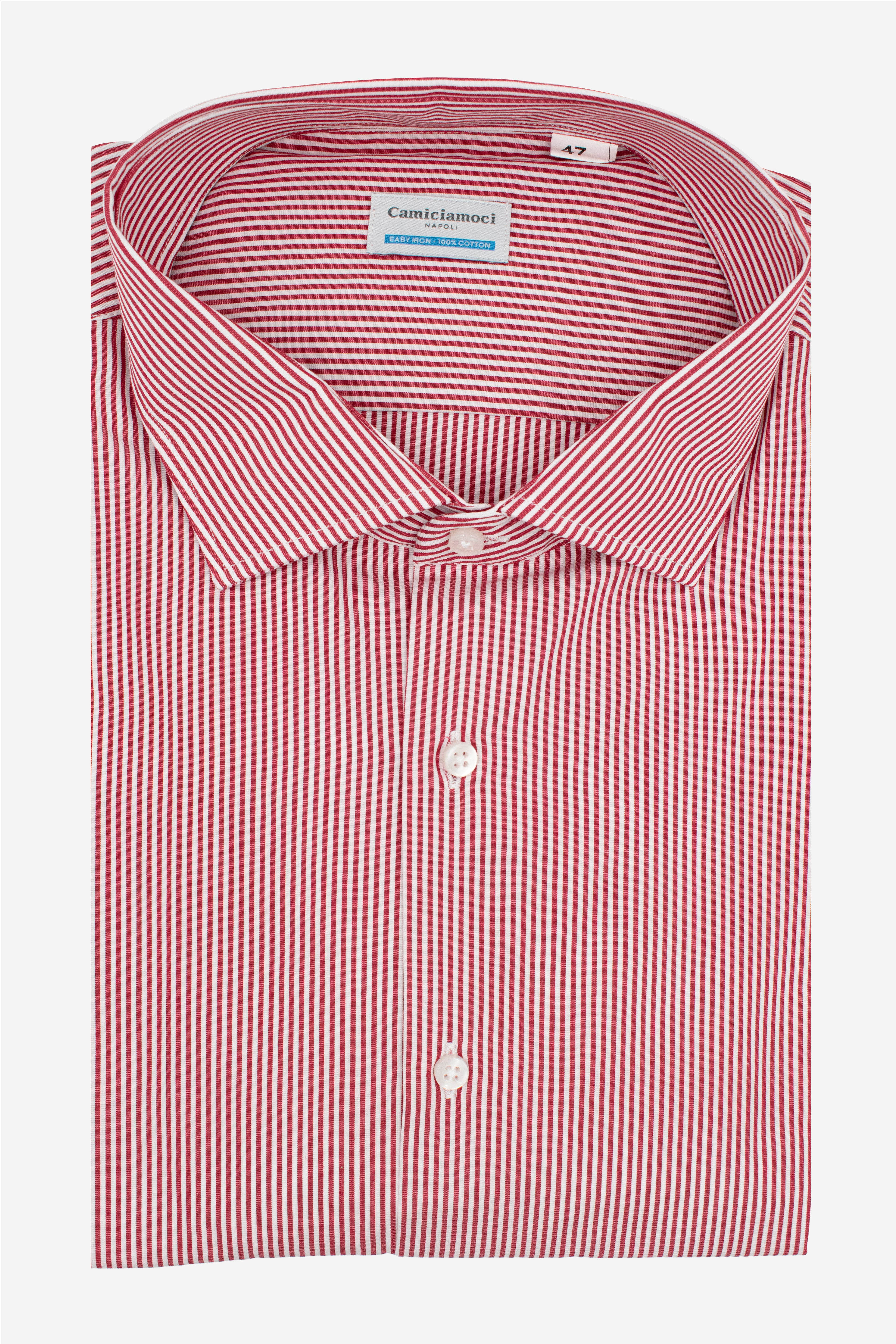 Camicia riga media taglia calibrata 100% cotone