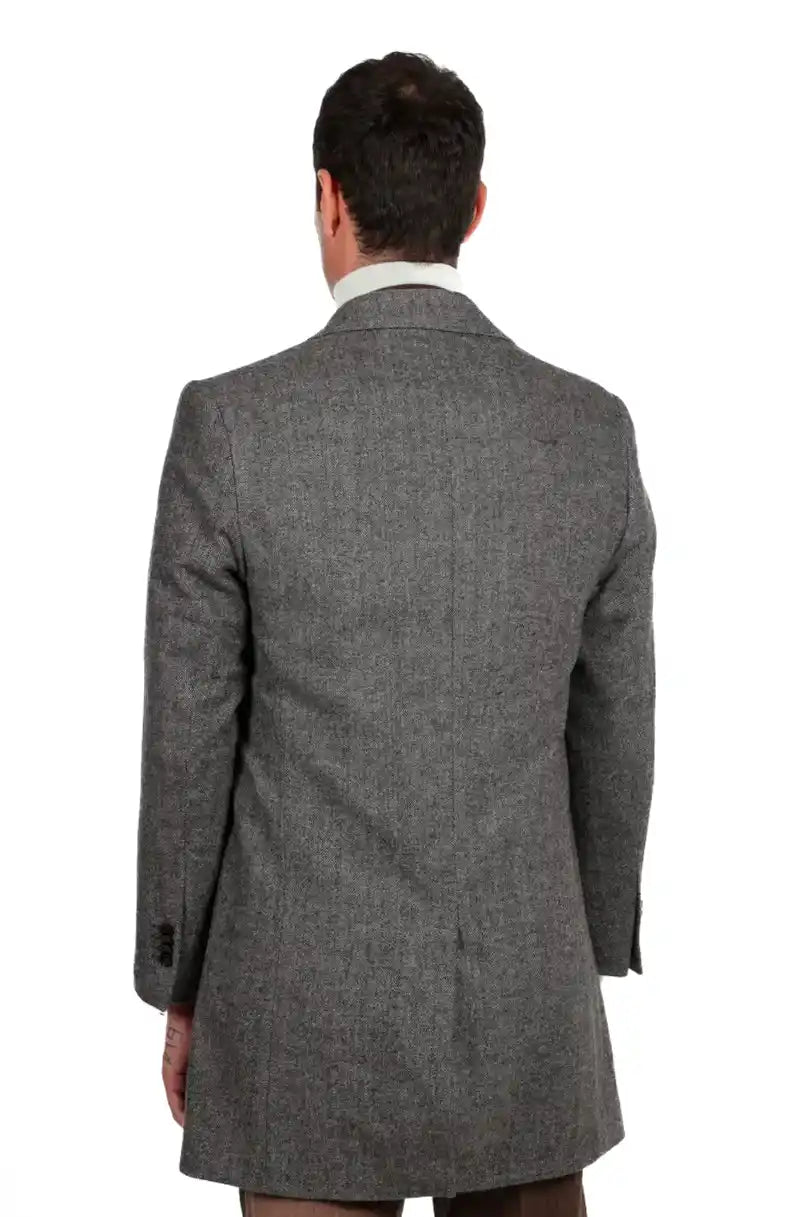 Cappotto spigato monopetto