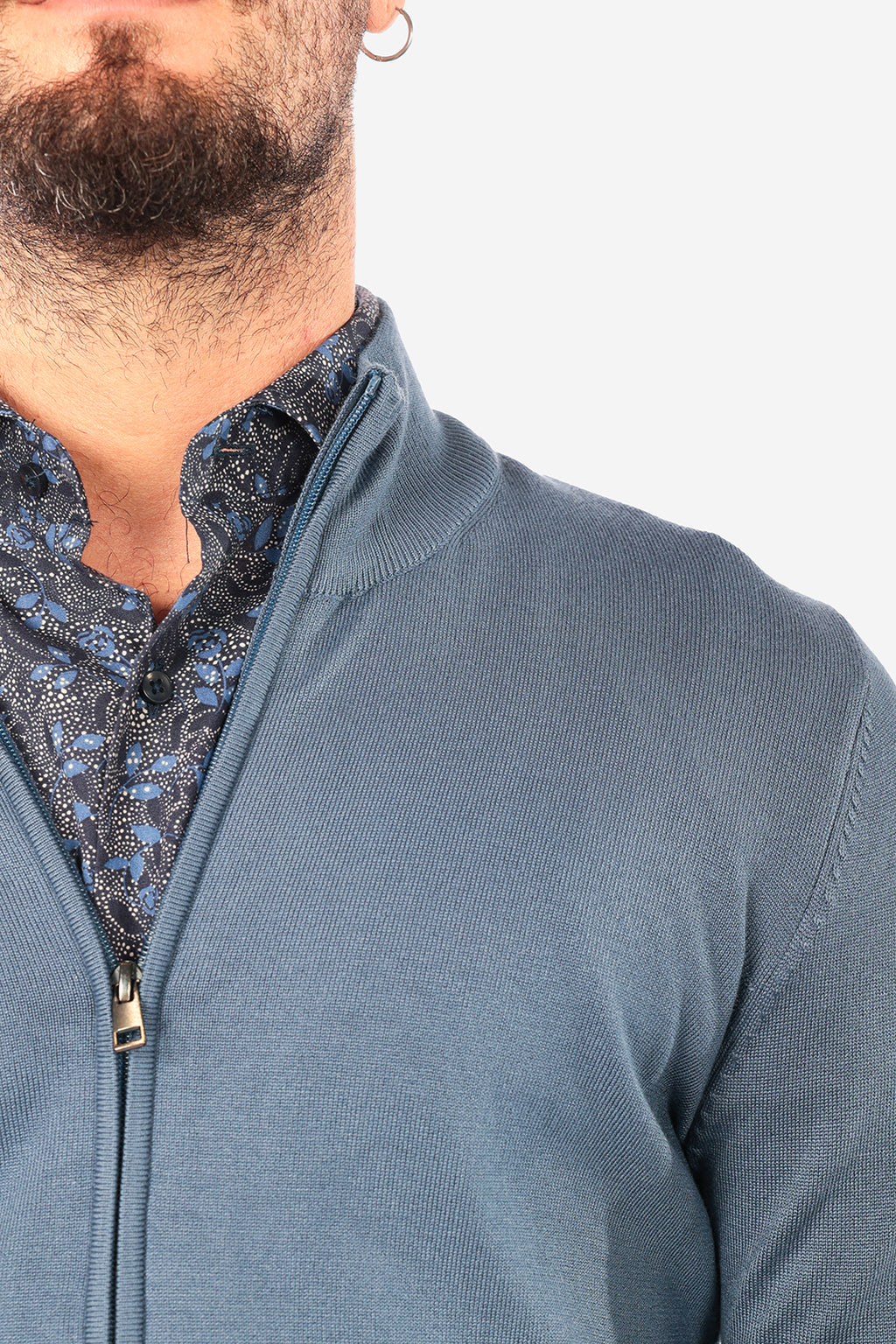 Maglia con zip in viscosa