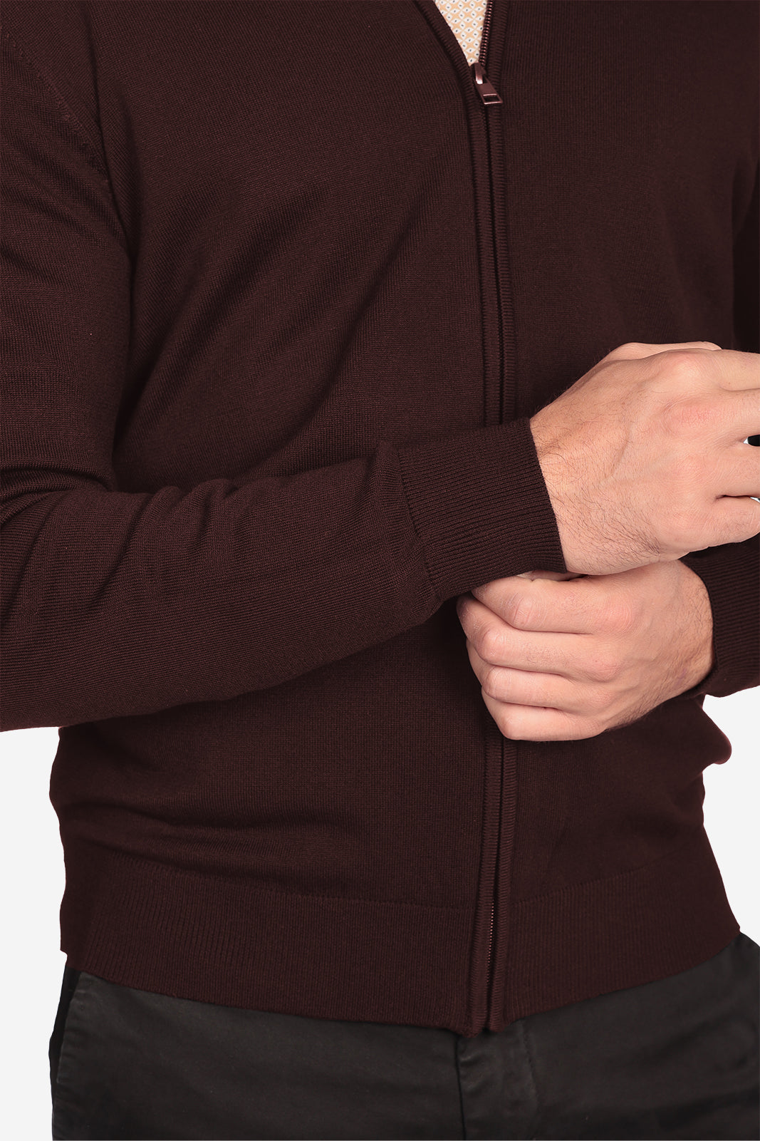 Maglia con zip in viscosa
