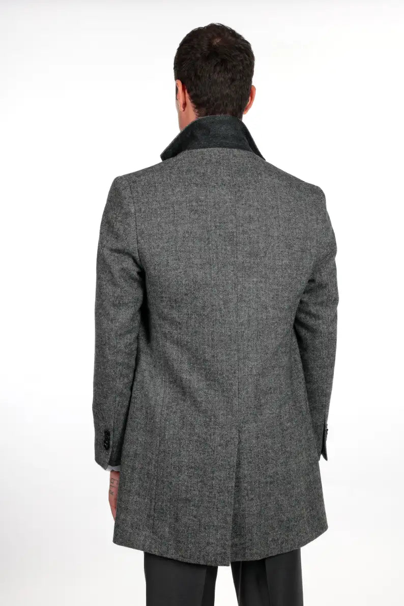 Cappotto spigato monopetto