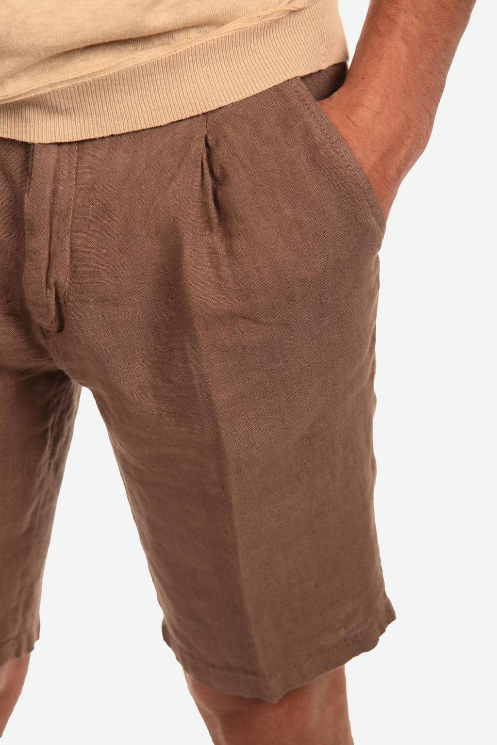 Bermuda in 100% lino con pences