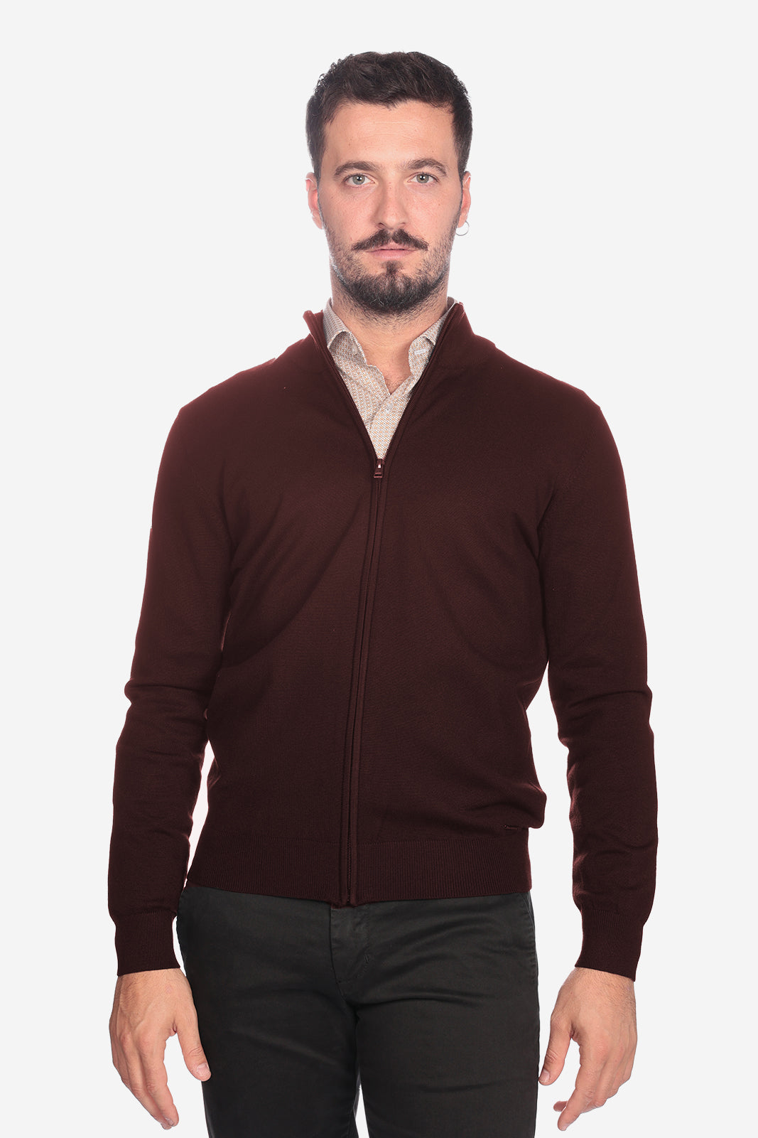 Maglia con zip in viscosa