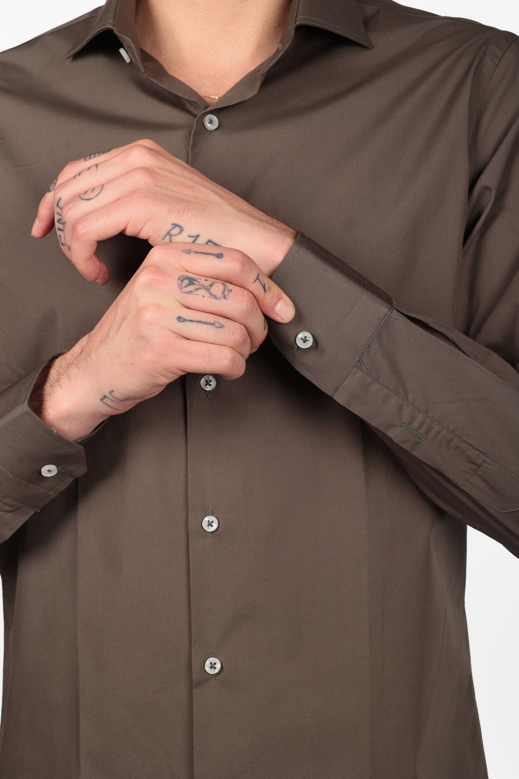Camicia 100% cotone tinta unita