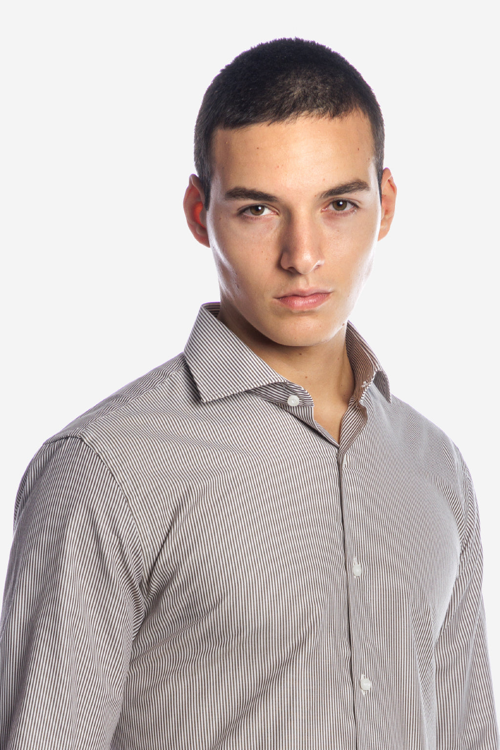 Camicia riga media in puro cotone