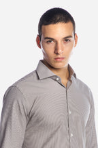 Camicia riga media in puro cotone
