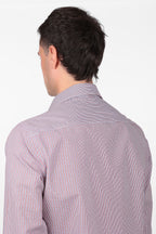 Camicia 100% cotone fantasia bastoncino bicolor