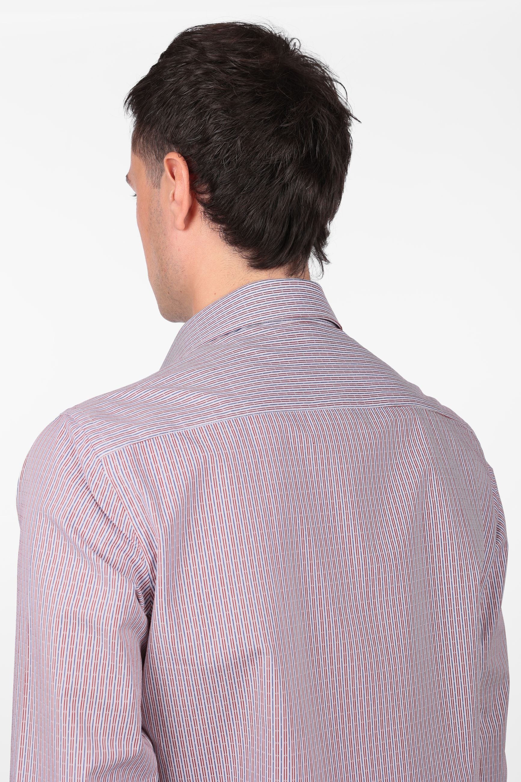Camicia 100% cotone fantasia bastoncino bicolor
