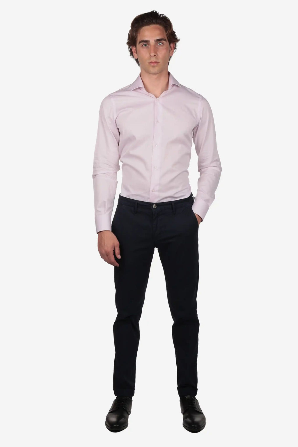 Solid-color cotton shirt