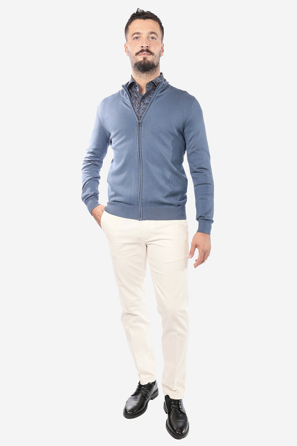 Maglia con zip in viscosa