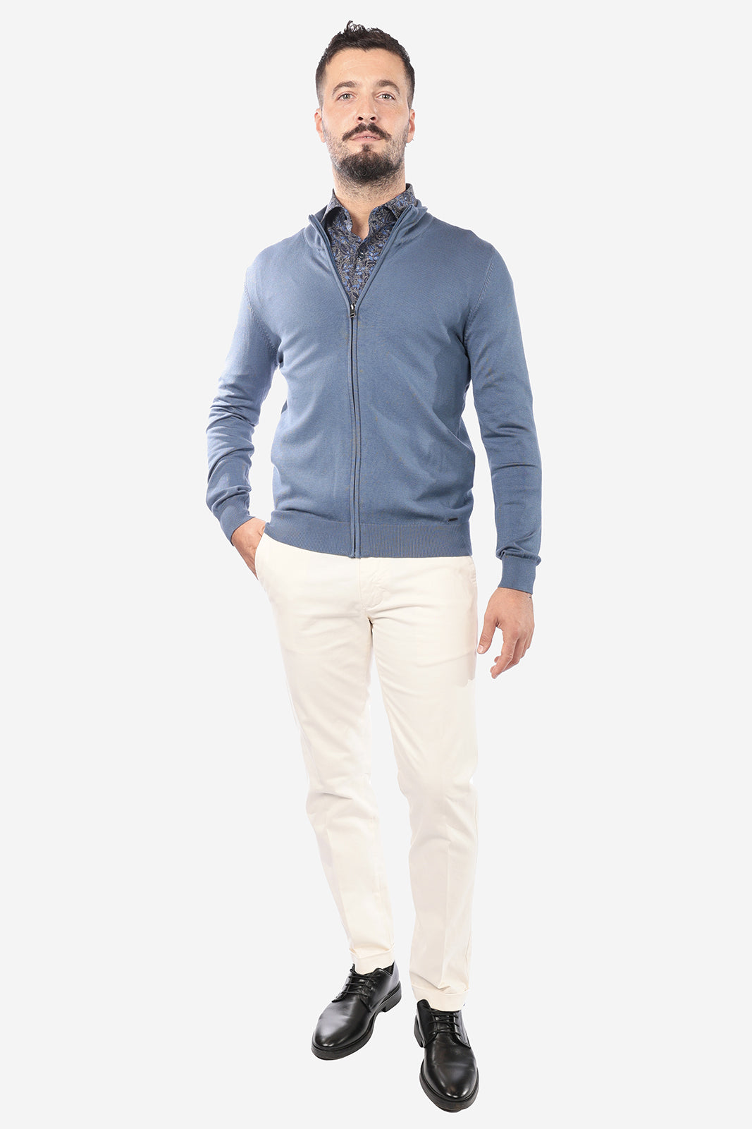 Maglia con zip in viscosa