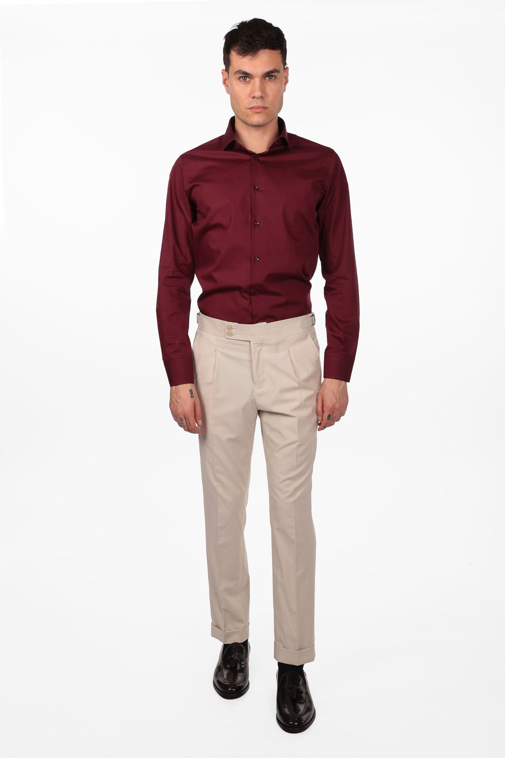Camicia 100% cotone tinta unita