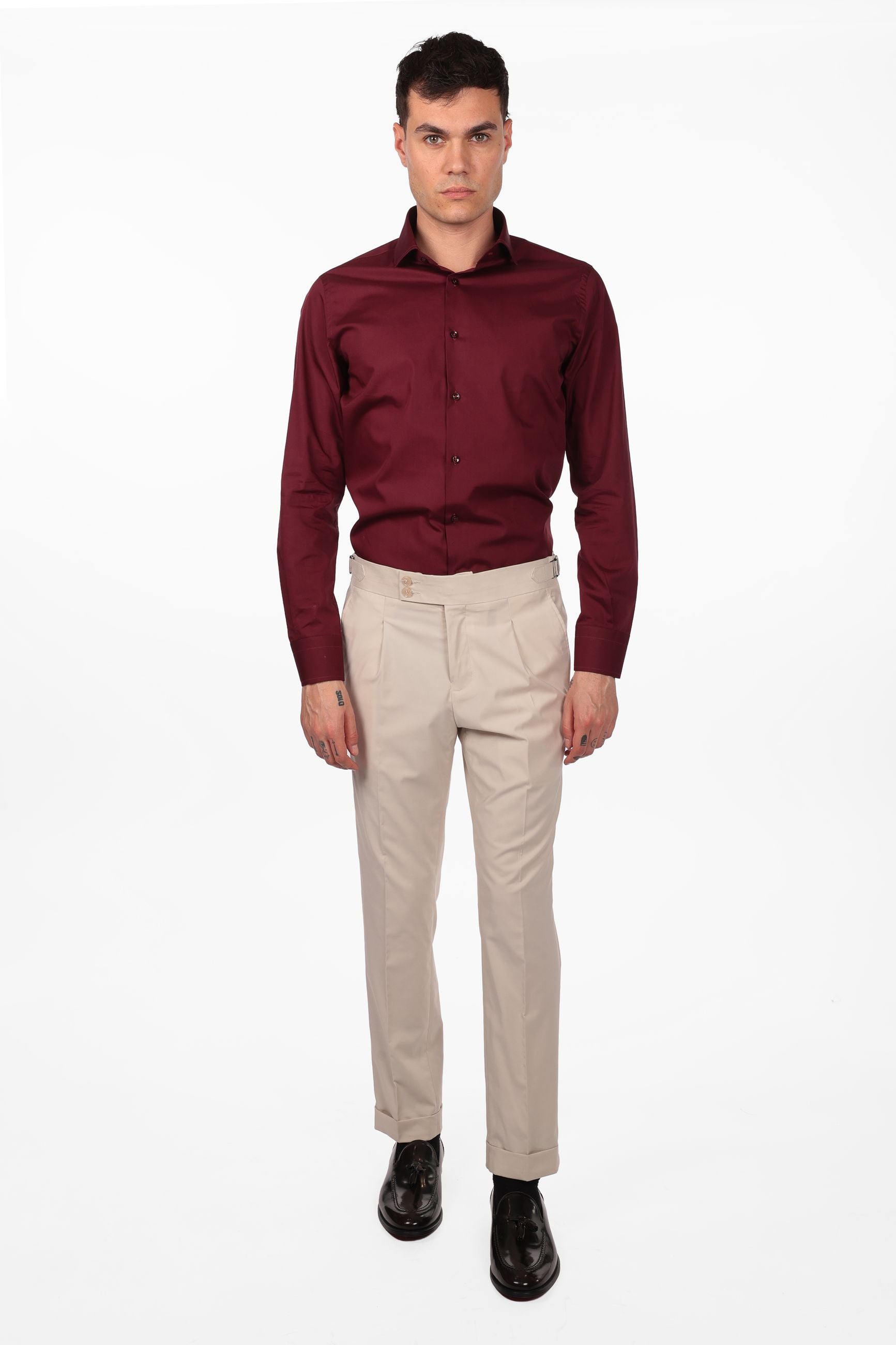 Camicia 100% cotone tinta unita