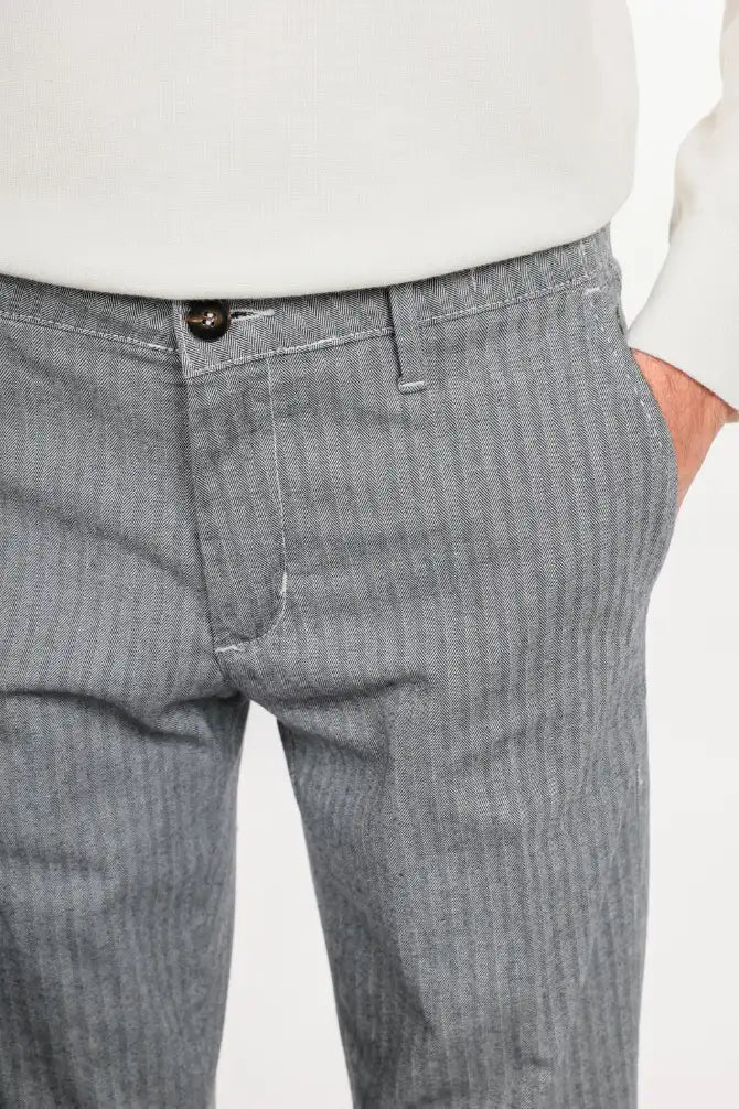 Pantalone in cotone caldo spigato