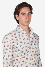Camicia facile stiro a fantasia vespetta