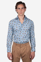 Camicia in 100% cotone fantasia vespa special manica lunga