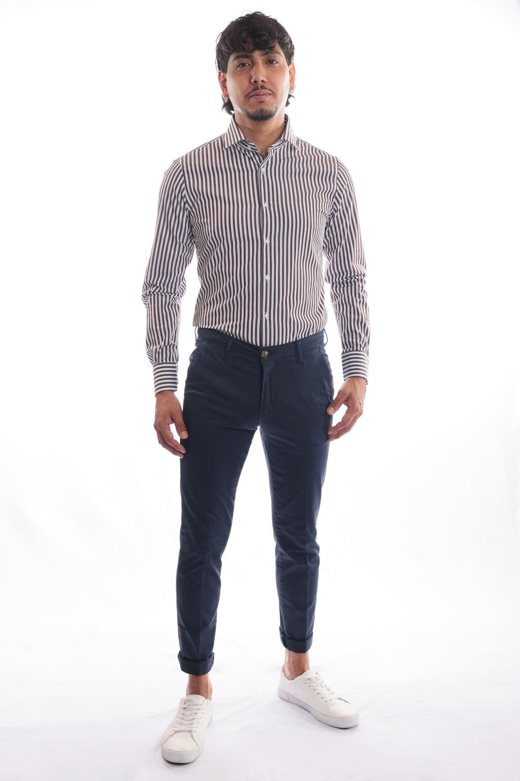 Camicia in riga extra larga 100% cotone
