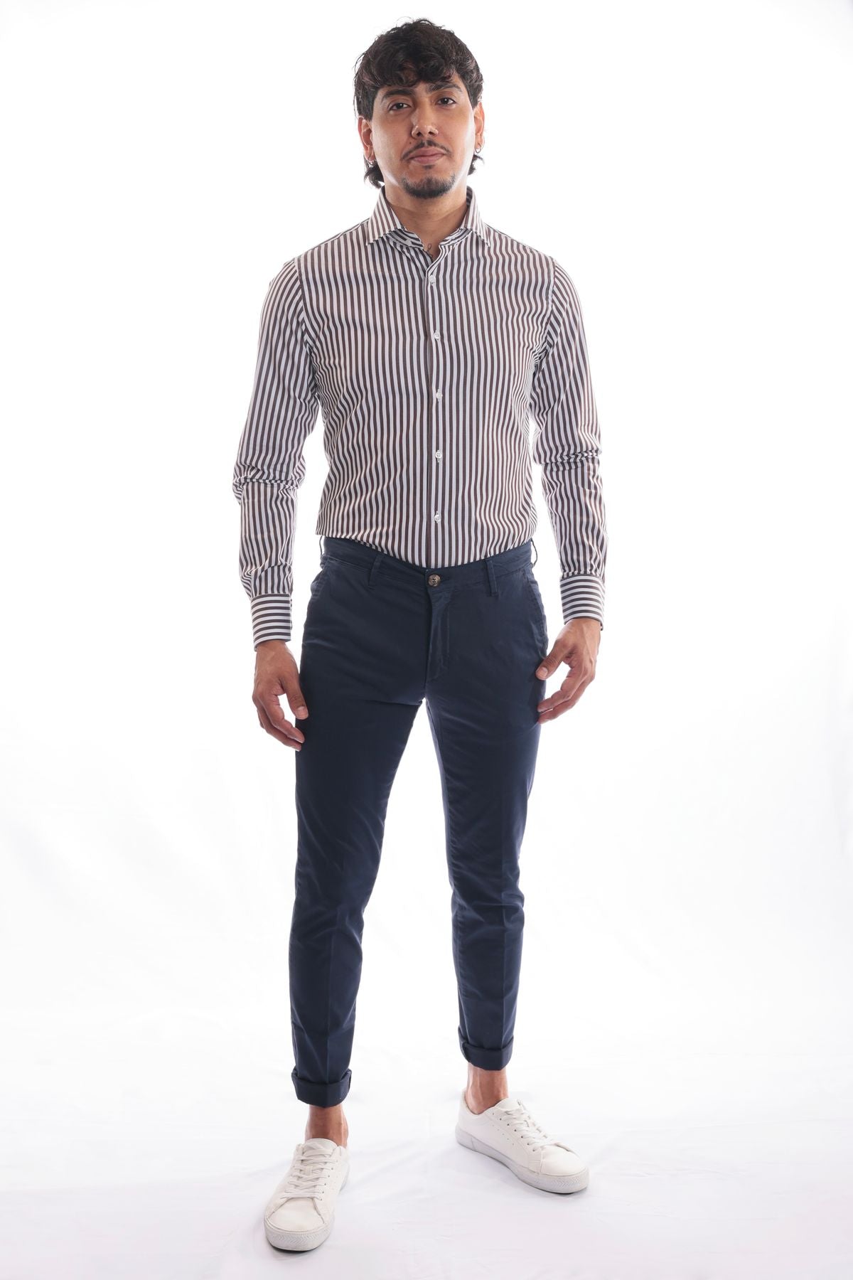 Camicia in riga extra larga 100% cotone