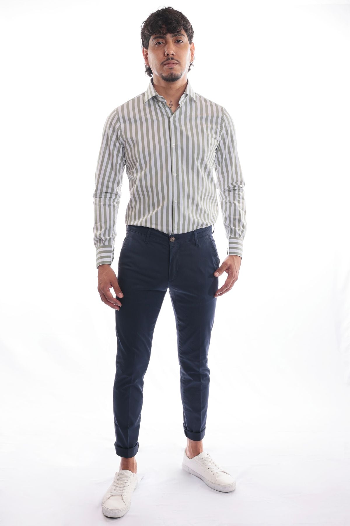CAMICIA 100% COTONE RIGA EXTRA LARGA